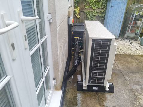 Air source heat pump installation